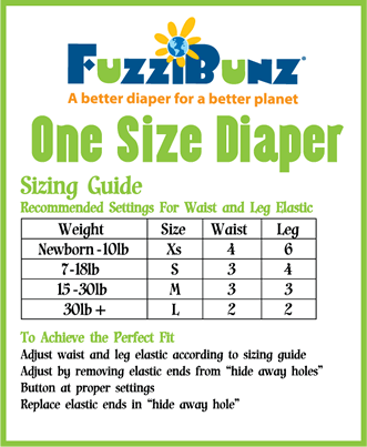 Fuzzibunz Medium Size Chart